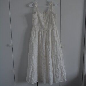 Gap X DOEN White Eyelet Lace sleeveless dress W Pockets cottagecore NWT Small, S
